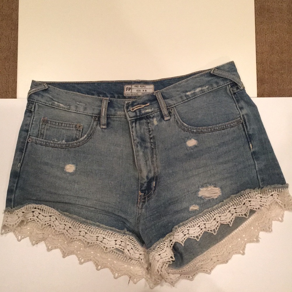 Free People lace detail shorts